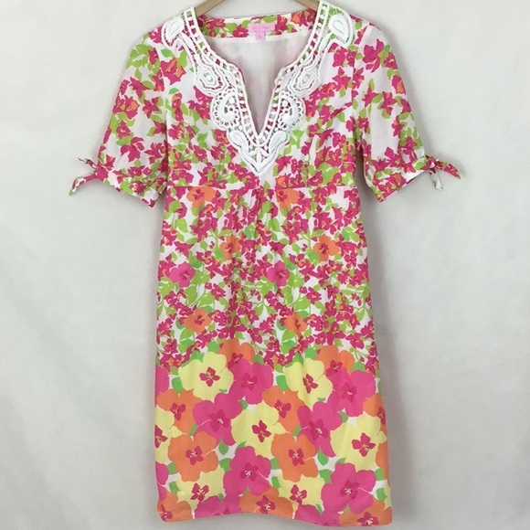 LILLY PULITZER Floral Pinch Print Dress - Picture 1 of 11